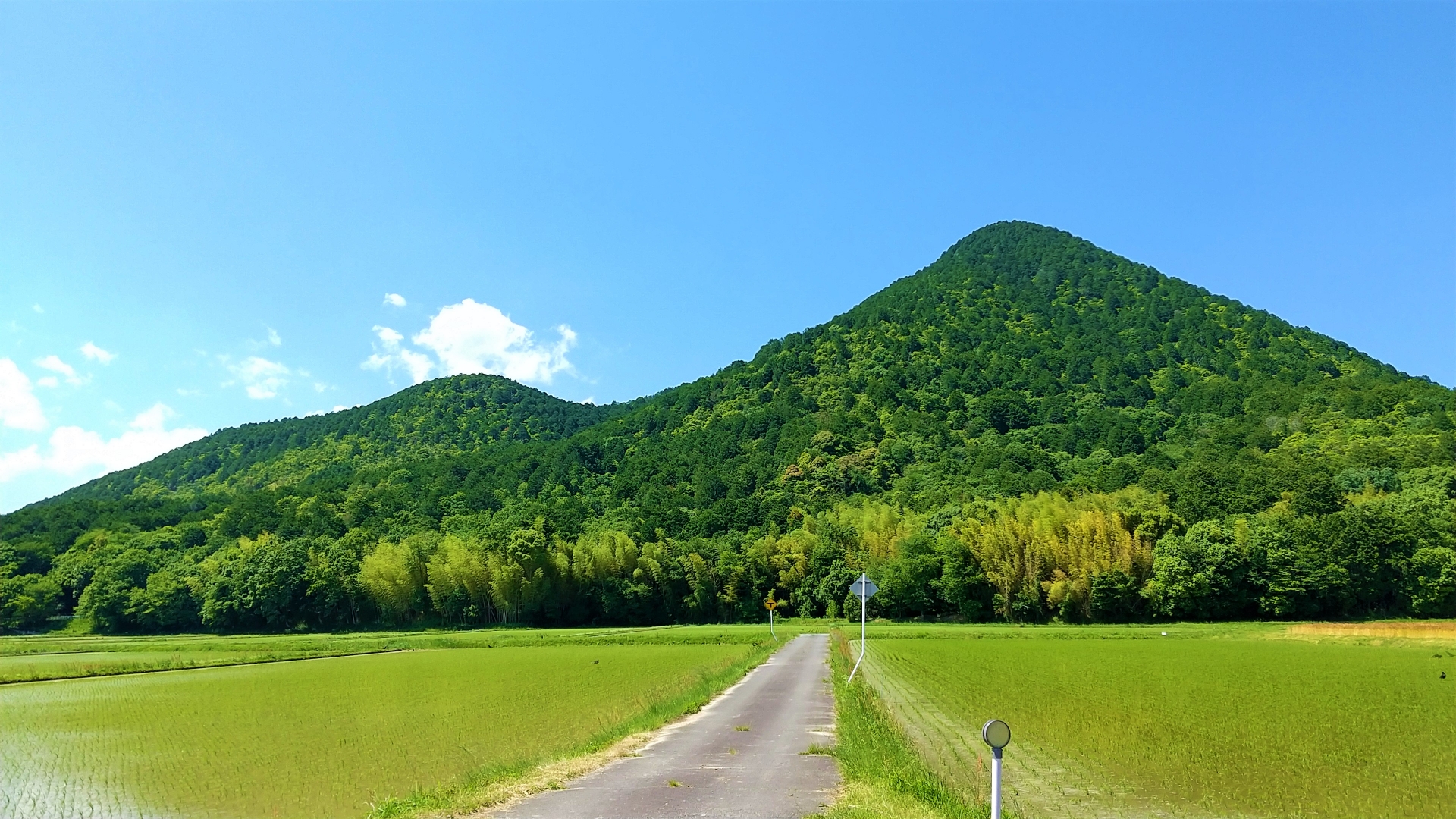 琵琶湖と山の風景